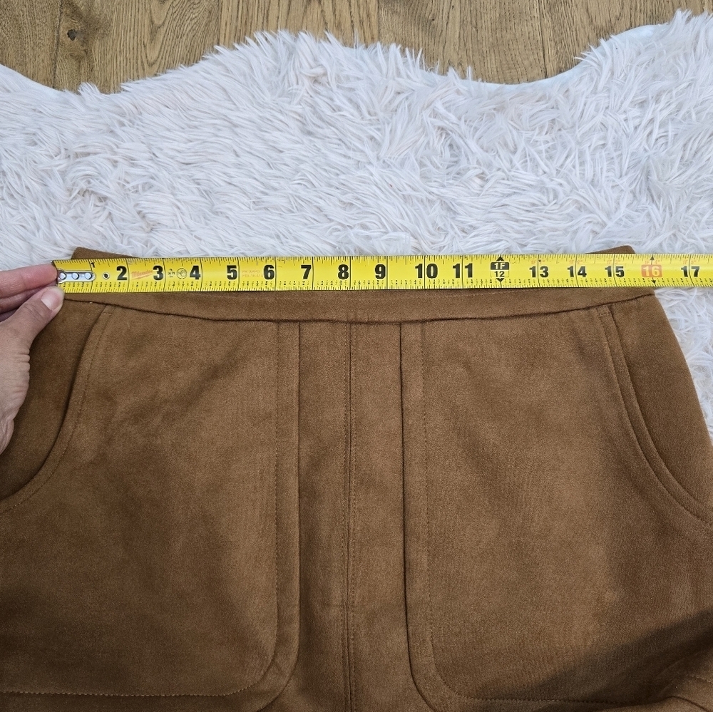 NWT Loft Tan Soft Shell Faux Suede Skirt Size 8 - Picture 4 of 8